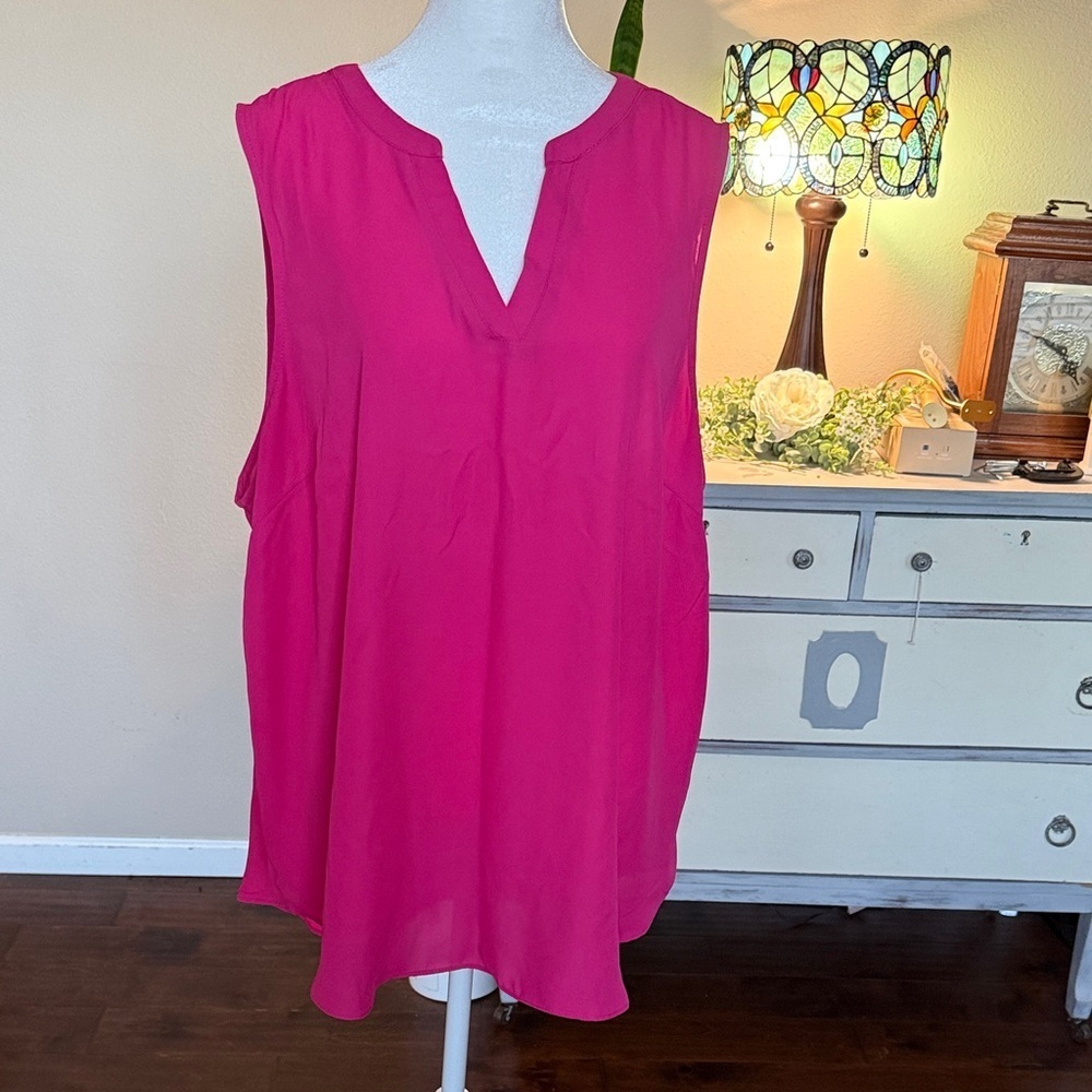 Maurices Women's Pink Sleeveless Lightweight Top, 2X